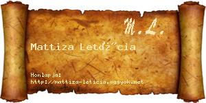 Mattiza Letícia névjegykártya